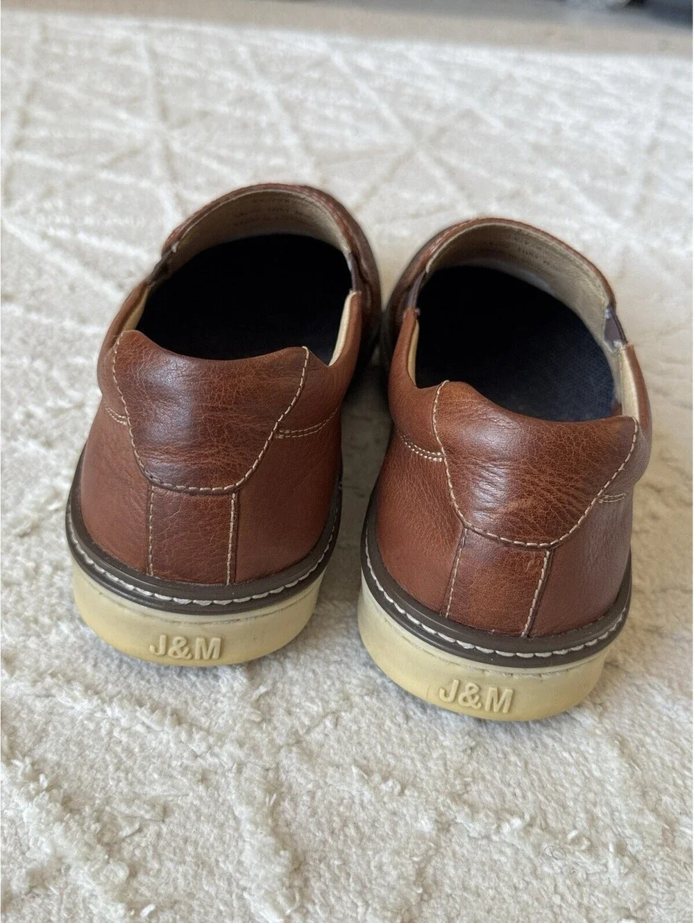 Johnston & Murphy McGuffey Men’s 10M Woven Leather Loafers Quiet Luxury